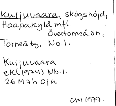 Bild på arkivkortet för arkivposten Kuijuvaara