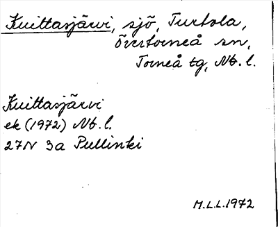 Bild på arkivkortet för arkivposten Kuittasjärvi