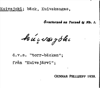 Bild på arkivkortet för arkivposten Kuivajoki