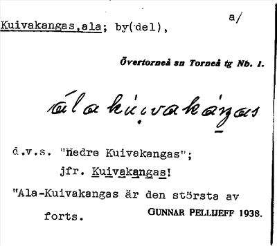 Bild på arkivkortet för arkivposten Kuivakangas, ala