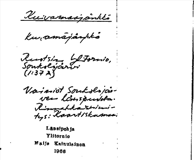 Bild på arkivkortet för arkivposten Kuivamaajänkkä