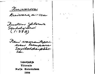 Bild på arkivkortet för arkivposten Kuivarova