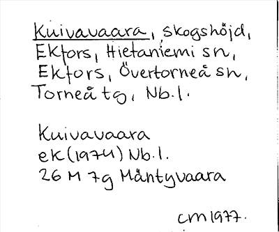 Bild på arkivkortet för arkivposten Kuivavaara