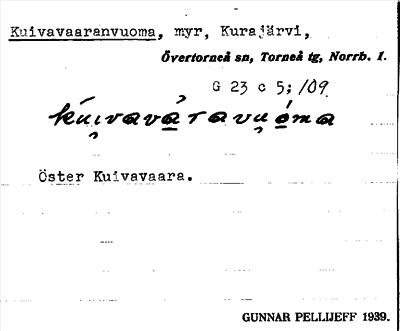 Bild på arkivkortet för arkivposten Kuivavaaranvuoma