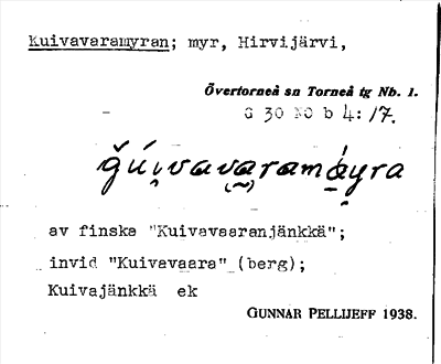 Bild på arkivkortet för arkivposten Kuivavaramyran