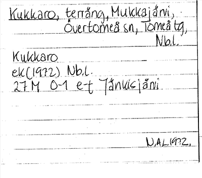 Bild på arkivkortet för arkivposten Kukkaro