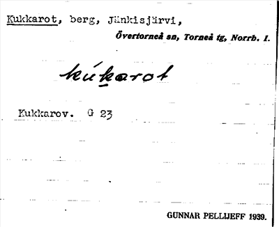 Bild på arkivkortet för arkivposten Kukkarot