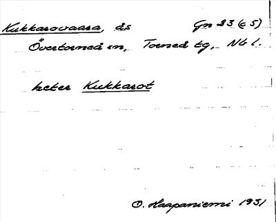Bild på arkivkortet för arkivposten Kukkarovaara