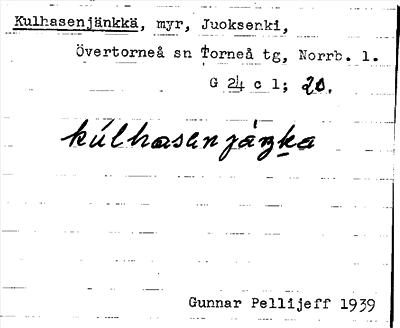Bild på arkivkortet för arkivposten Kulhasenjänkkä