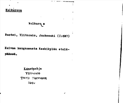 Bild på arkivkortet för arkivposten Kulkurova