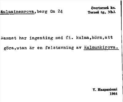 Bild på arkivkortet för arkivposten Kulmainenrova