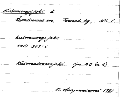 Bild på arkivkortet för arkivposten Kulmungijoki