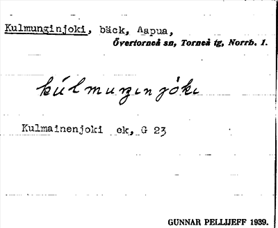 Bild på arkivkortet för arkivposten Kulmunginjoki