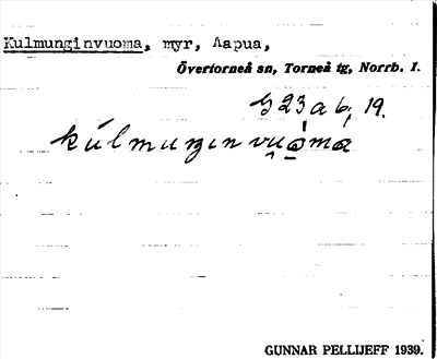 Bild på arkivkortet för arkivposten Kulmunginvuoma