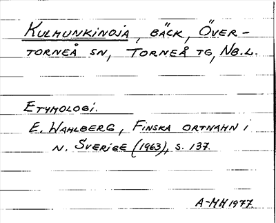 Bild på arkivkortet för arkivposten Kulmunkinoja