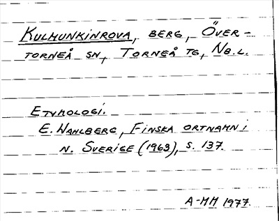 Bild på arkivkortet för arkivposten Kulmunkinrova