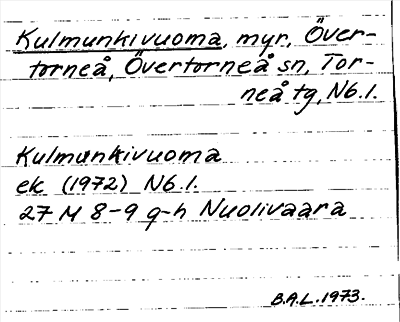 Bild på arkivkortet för arkivposten Kulmunkivuoma