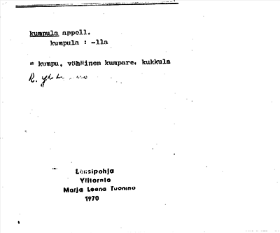 Bild på arkivkortet för arkivposten kumpula