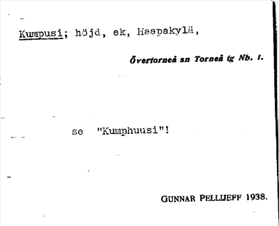 Bild på arkivkortet för arkivposten Kumpusi, se Kumphuusi