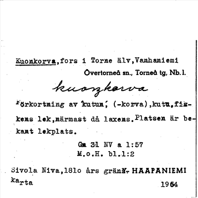 Bild på arkivkortet för arkivposten Kuonkorva