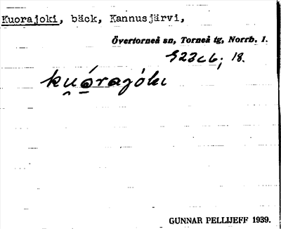 Bild på arkivkortet för arkivposten Kuorajoki