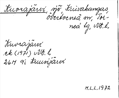 Bild på arkivkortet för arkivposten Kuorajärvi