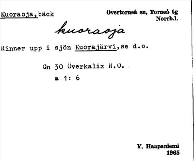 Bild på arkivkortet för arkivposten Kuoraoja
