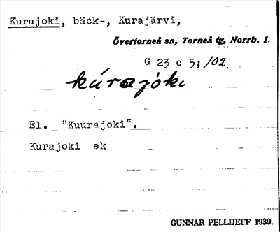 Bild på arkivkortet för arkivposten Kurajoki