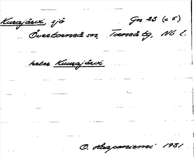 Bild på arkivkortet för arkivposten Kurajärvi