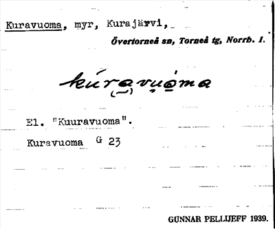 Bild på arkivkortet för arkivposten Kuravuoma