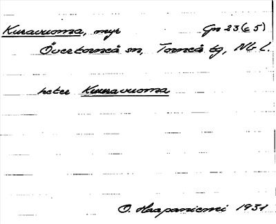 Bild på arkivkortet för arkivposten Kuravuoma