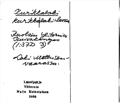 Bild på arkivkortet för arkivposten Kurikkalaki