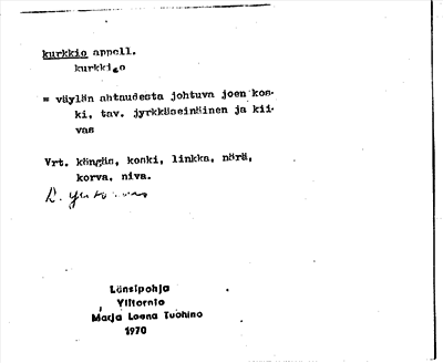 Bild på arkivkortet för arkivposten kurkkio