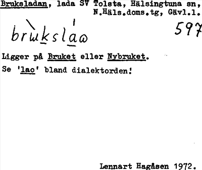 Bild på arkivkortet för arkivposten Bruksladan