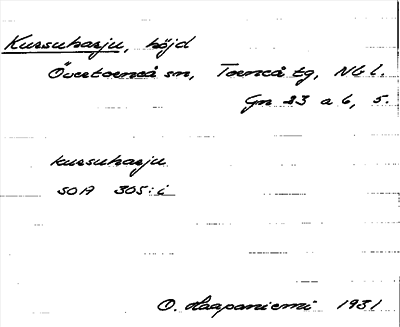 Bild på arkivkortet för arkivposten Kursuharju