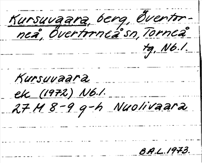 Bild på arkivkortet för arkivposten Kursuvaara