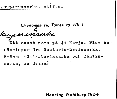 Bild på arkivkortet för arkivposten Kuuperinsarka