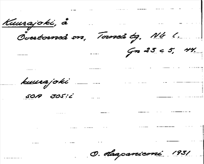 Bild på arkivkortet för arkivposten Kuurajoki