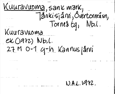 Bild på arkivkortet för arkivposten Kuuravuoma