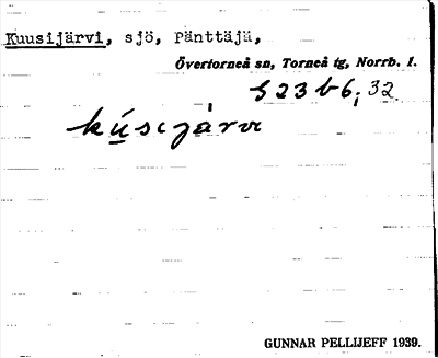 Bild på arkivkortet för arkivposten Kuusijärvi