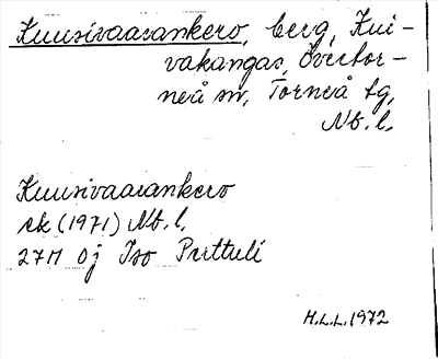 Bild på arkivkortet för arkivposten Kuusivaarankero