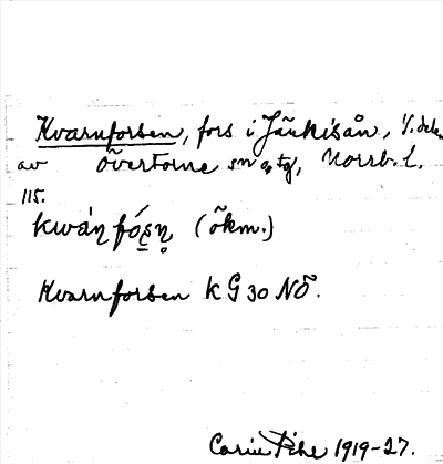 Bild på arkivkortet för arkivposten Kvanforsen