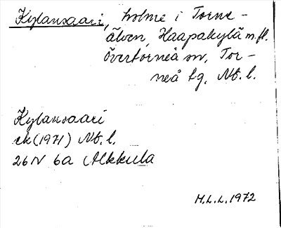 Bild på arkivkortet för arkivposten Kylansaari