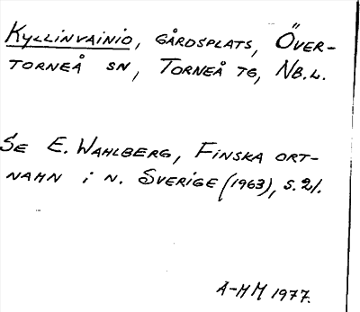 Bild på arkivkortet för arkivposten Kyllinvainio