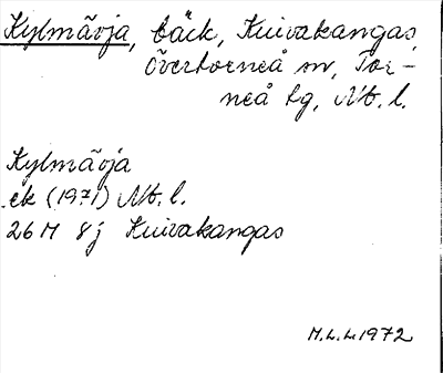 Bild på arkivkortet för arkivposten Kylmäoja