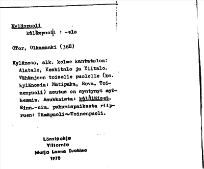 Bild på arkivkortet för arkivposten Kylänpuoli