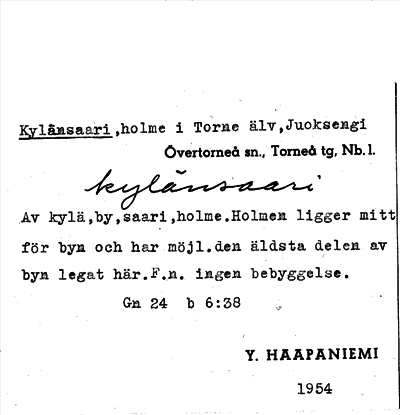 Bild på arkivkortet för arkivposten Kylänsaari