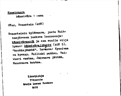 Bild på arkivkortet för arkivposten Kynsivaara