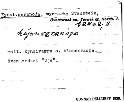 Bild på arkivkortet för arkivposten Kynsivaaranoja