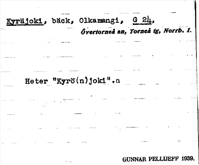 Bild på arkivkortet för arkivposten Kyräjoki
